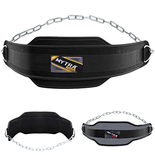 Mytra Fusion NEOPRENE DIP BELT FOR BODYBUILDING, WEIGHTLIFTING, DEADLIFTING, POWERLIFTING (Black)