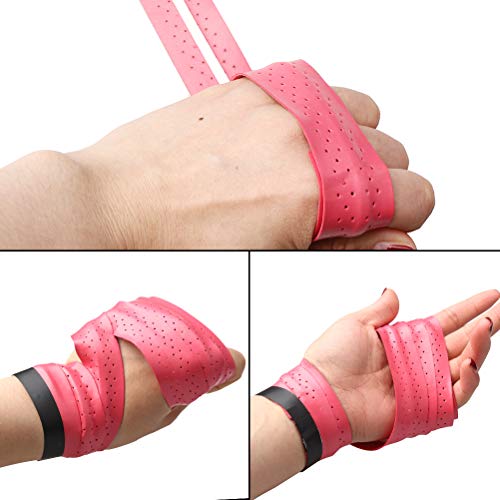 pengxiaomei 5Pcs Racket Grip,Badminton Tennis Over Grip Tape Breathable Holes Super Absorbent Anti Slip (5 Colors)