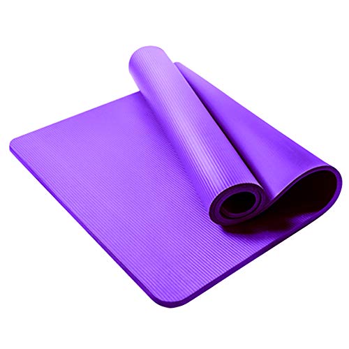 DSL Large 61 x 185cm Yoga Mat with Carry Handle 15mm Thick Non Slip Gym Exercise Fitness Pilates Workout Mat Black/Blue/Purple/Pink/Green/Red (Purple)