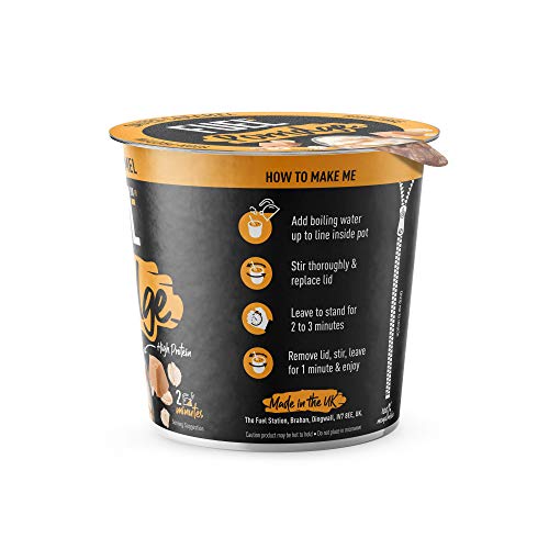 FUEL10K Porridge Pots, Salted Caramel - 8x70g - High Protein On The Go Breakfast