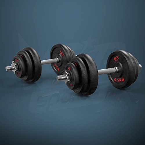 We R Sports® 20kg Dumbbell Set Gym Barbell Free Weights Biceps Workout Training Fitness