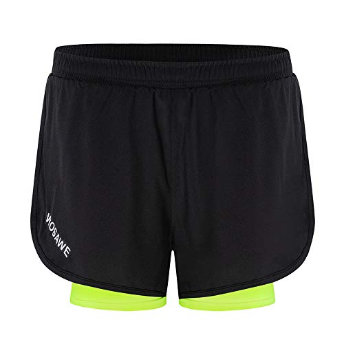 Lixada Mens Running Shorts 2-in-1 Quick Drying Breathable Cycling Shorts with Longer Liner for GymTraining Exercise Jogging