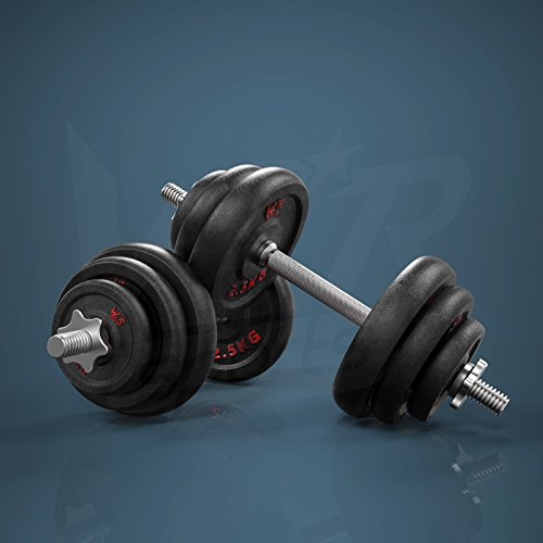 We R Sports® 20kg Dumbbell Set Gym Barbell Free Weights Biceps Workout Training Fitness