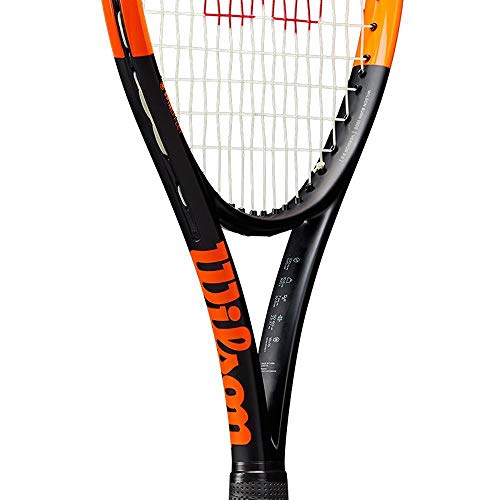 Wilson Tennis Racket, Burn 100ULS, Unisex, Intermediate Players, Grip Size L1, Grey/Orange, WR000310U1