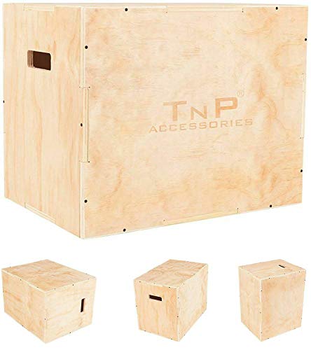 TnP Distribution Wooden Plyometric Plyo Jump Box Jumping Boxes Step Squat Crossfit Deck Stepper MMA 45cm x 40cm x 35cm