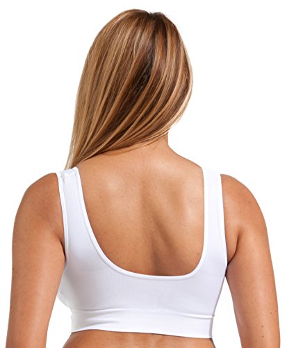 Marielle 3 Pack Comfort Bra Women Girls Crop Top Seamless Bralette Sleep  Yoga Stretch Vest Wire Free (Black/White/Nude, 4XL)