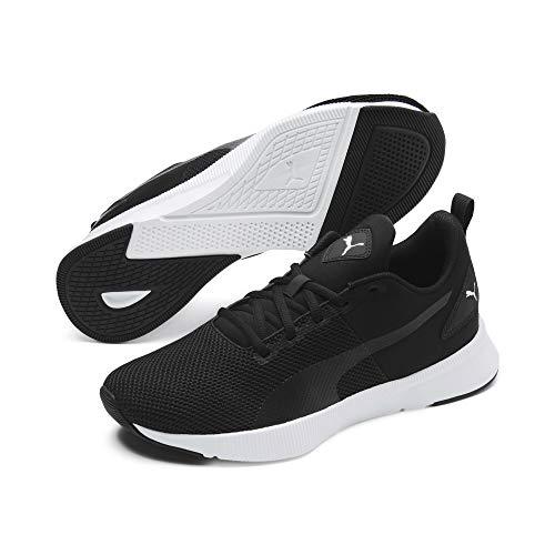 PUMA Unisex Adult FLYER RUNNER Running shoes, Black-Black-White, 8 UK