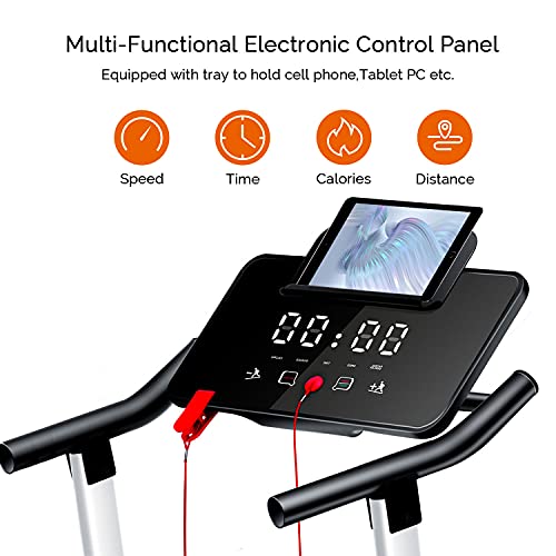 Foldable Treadmills for Home Electric Folding Treadmill,WOOD TREE Running Machine for exercise,3.5HP Portable Handrail Incline Fitness Treadmill with 12 programs for Home Office Gym
