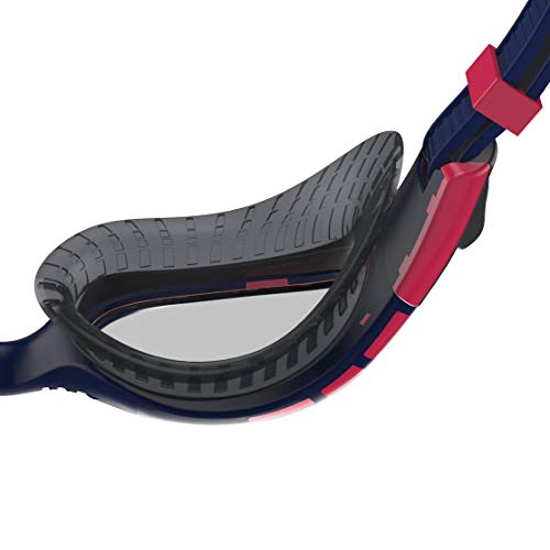 Speedo Unisex's Futura Biofuse Flexiseal Triathlon Goggle Swimming, Navy/Phoenix Red/Charcoal, One Size