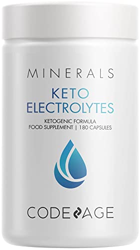 Keto Electrolytes Supplement – Vegan Electrolyte Tablets w Magnesium, Potassium, Calcium & Salt - Electrolyte Powder Salt Pills & Drink Hydration Supplements – Non-GMO, Keto Diet -180 Capsules