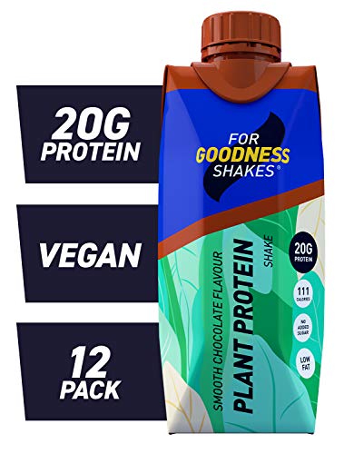 For Goodness Shakes For Goodness Shakes Plant Protein Smooth Chocolate, 330ml - Pack Of 12