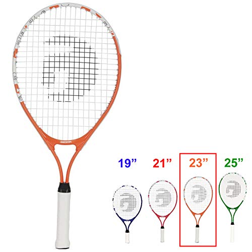 Gamma Sports Junior Tennis Racquet: Quick Kids 23 Inch Tennis Racket - Prestrung Youth Tennis Racquets for Boys and Girls - 93 Inch Head Size - Orange