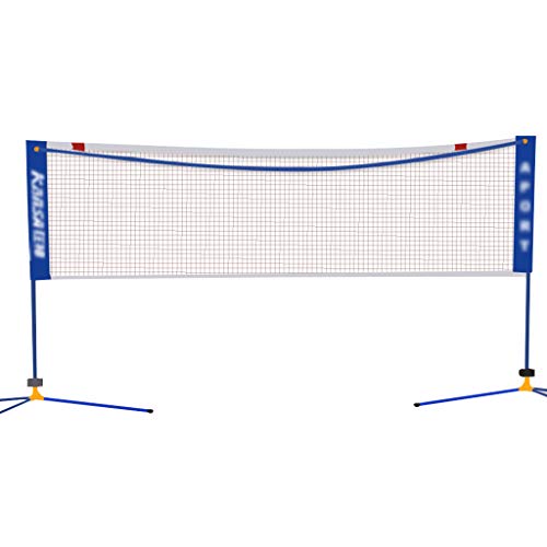 Tennis net Ball network Folding Net Badminton Net Mobile Portable Badminton Tennis Rack Simple Net Folding Net Column Best Gift (Color : Blue, Size : Net width=510cm)