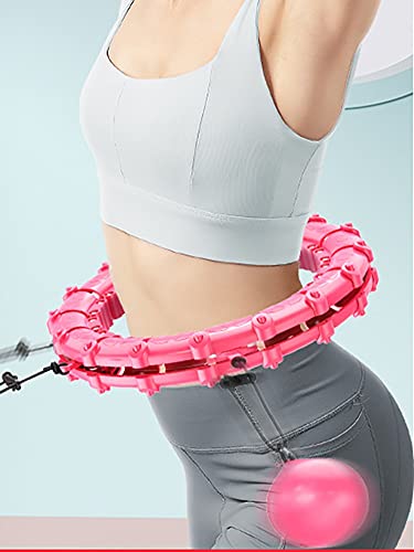 BIZS Weighted hula tires Magic Smart Hoops Fitness Sport Hoop Upgrade Intelligent Sport Hoop Adjustable Exercise Gym Hoop Fitness Equipment Home Training (Color : Pink, Size : 24 sections)