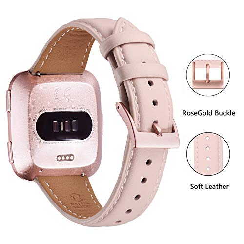 FENGLIN Compatible with Fitbit Versa 2 Strap/Fitbit Versa Strap,Adjustable Replacement Strap for Fitbit Versa 2/Fitbit Versa/Versa SE/Versa Lite(Pinksand/Rosegold)