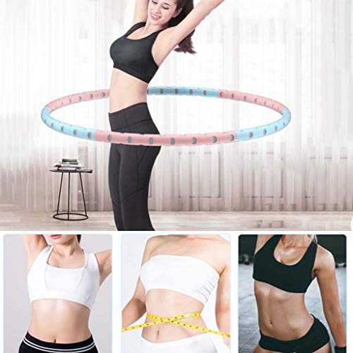 Weighted Hula Hoops for Adults 94Cm Diameter Fitness Weighted Hoola hoop 6 Detachable Sections Hullahub Hoop for Sports Hoop Weight Loss ACU Hoop