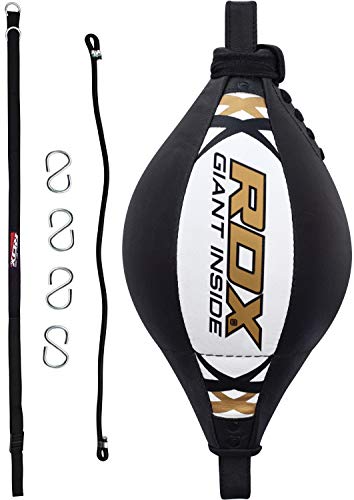 RDX Double End Speed Ball Maya Hide Leather Boxing Dodge Speed Bag Punching MMA Training Workout Floor to Ceiling Rope