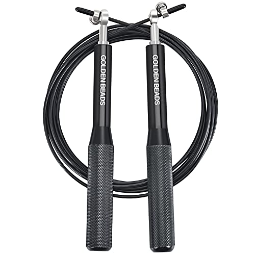 Skipping Rope for Adults, Speed Rope Men & Women, Fitness Jump Rope with Premium Ball Bearings, Adjustable Length, Non Slip Handles, Perfect for Fat Burning, Indoors Outdoors, Boxing, Cardio
