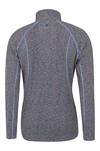 Mountain Warehouse Bend & Stretch Womens Full-Zip Midlayer - 2 Zipped Side Pockets, Warm & Cosy Jacket - Best for Outdoors, Gym, Travelling & Outdoors Navy 10