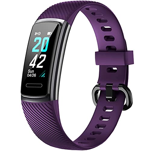 Delvfire Arcturus Fitness Tracker, Heart Rate, Waterproof, Step Counter, Sleep Monitor, Calorie Counter, Alarms, Multi-Sport Mode, Colour Screen, Call Message Notifications (Purple)