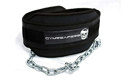 Gymreapers Dip Belt with Chain for Weightlifting, Pull Ups, Dips - Heavy Duty Steel Chain for Added Weight Training (Black)
