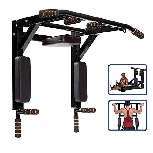 ANTOPY Pull Up Bar Wall Mounted Chin Up and Dip Bar 2 in 1 Multifunctional Home Gym Equipment Workout Dip Station Heaby Duty for Strength Training Supports to 440lbs
