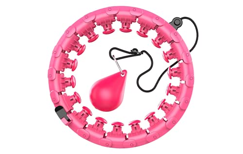 GLYHVXZ Smart Weighted Hu-la Hoops for Exercise, 24 Detachable Knots Adjustable Weight Auto-Spinning Ball, 2 in 1 Fitness Weight Loss and Massage, Detachable, for Adults/Kids/Beginner Fitness Aids