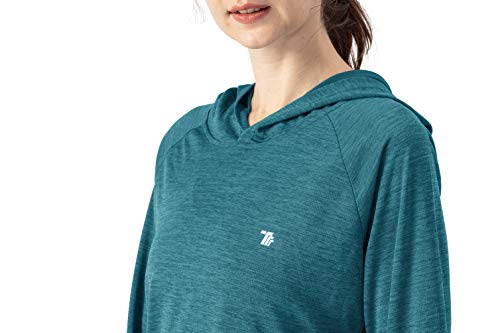 YSENTO Women's Long Sleeve Running Hoodie Gym Sports Yoga Tops Shirts UPF 50+ with Thumb Hole(Dark Blue,m)