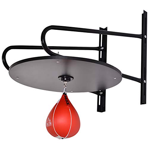 HOMCOM Wall-mounted Punching Ball Hanging Speedball Platform Set Frame Stand Boxing Sports