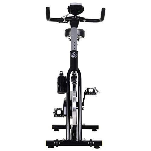 HOMCOM Stationary Exercise Bike with 10KG Flywheel Aerobic Training Indoor Cycling Upright Cardio Workout Home Fitness Racing Machine with LCD Monitor Phone Holder