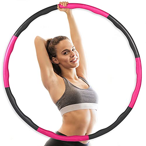 Funstorm Weighted Hula Hoops 6-8 Sections Detachable Adjustable 0.64kg（1.41lbs） For Home Fitness Hula Hoops For Belly Shaping Adults, Kids for fun,Wavy Design Soft Padding