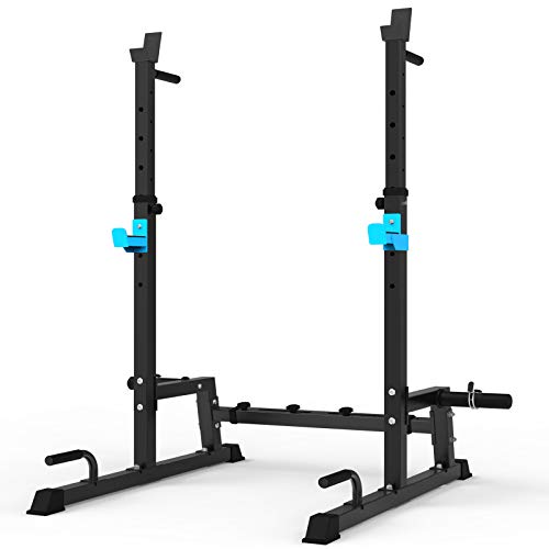 JX FITNESS Squat Rack Multi-Function Barbell Rack Height Adjustable Dip Stand Home Gym Weight Lifting Bench Press Dip Station Push up Portable Strength Training Dumbbell Rack - Gym Store