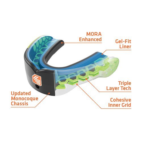 Shock Doctor Unisex's Gel Max Mouthguard, Blue/Black, Adult