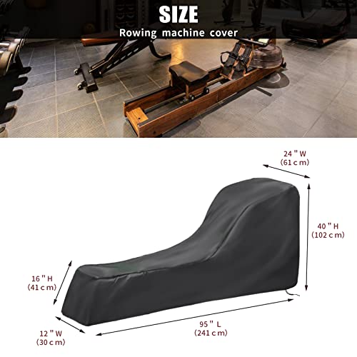 Hohong Rowing Machine Cover,Indoor Rowing Cover for Concept2 Dust-proof Fitness Equipment Covers（241x61x41-102cm）