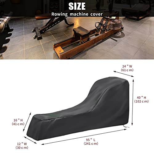 Hohong Rowing Machine Cover,Indoor Rowing Cover for Concept2 Dust-proof Fitness Equipment Covers（241x61x41-102cm） - Gym Store
