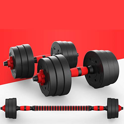 CLISPEED Adjustable Dumbbells Set Workout Anti-Slip Barbell Fitness Dumbbell Weights with Connecting Rod (Total 20KG)