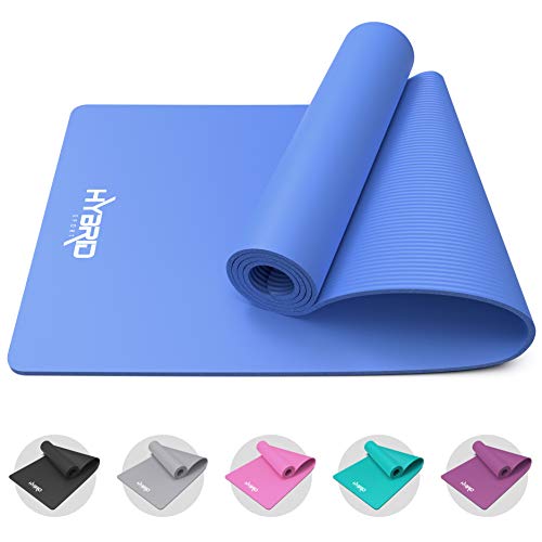 HYBRID Yoga Mat PREMIUM High-Density NBR Foam with Carrying Strap - Non  Slip Eco-Friendly Indoor Outdoor Exercise Mat for Home, Gym - 183 x 60 x 1  cm Thick Pilates Mats for