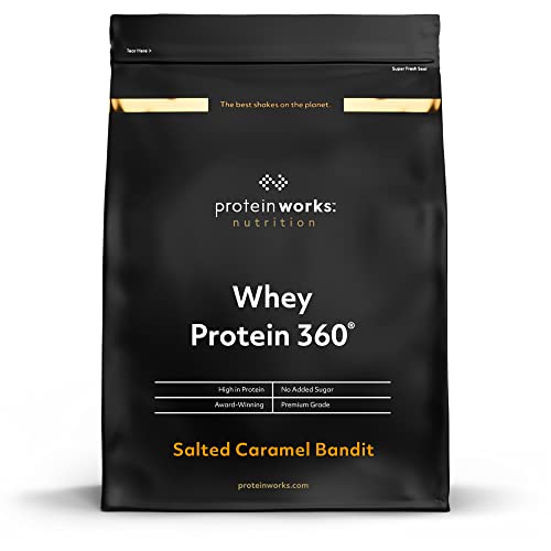 Protein Works - Whey Protein 360 | Premium Whey Shake | Whey Protein Powder Blend | No Added Sugar Protein Shake | 40 Servings | Salted Caramel Bandit | 1.2kg