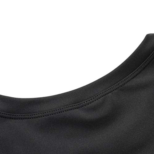 EFINNY Men's Compression Top Long Sleeve T-Shirt Running Gym Fitness Training Base Layer Sportswear Tight Fit Body Shaper Shirt (Black,XL)