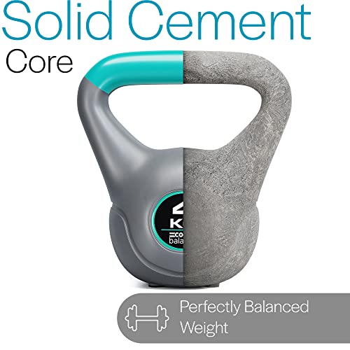 Core Balance Grey Vinyl Kettlebell Weight, Home Gym Strength Training, Cardio Workout, Colour Coded, Non Slip Rubber Feet - Gym Store
