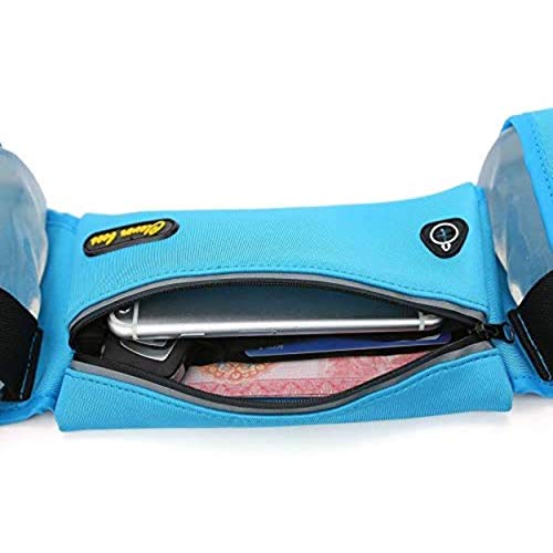 Clever Bees Elastic Running Belt Water Bottle Holder and Armband Smartphone Holder Pouch for Hydration during Sports, Hiking, Cross, Walking, Trail, Supplied with 2 Bottles, Pink