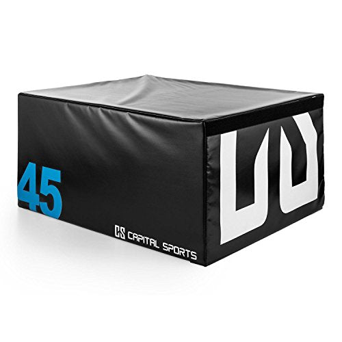 Capital Sports Rookso Soft Jump Plyo Box, Jump Box, Box Jump for Home Gym Boxing Training Workout (15 cm, Foam Filled, Durable), Black