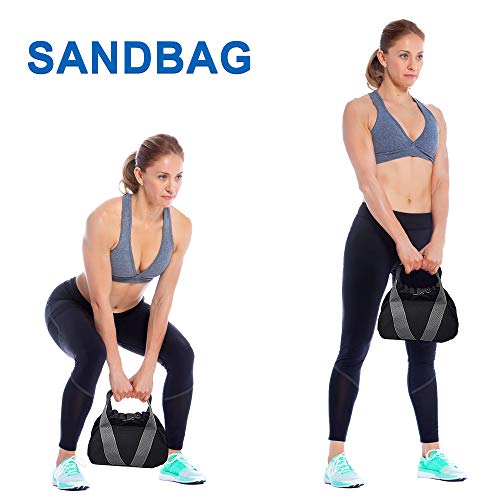 CestMall Weight Kettlebell Sandbag, Adjustable Weightlifting Training Filled Fitness Workout Bag Comfortable Handle Buckle Lock Portable Sandbag for Powerlifting-Weight Exercise-Running and Crossfit