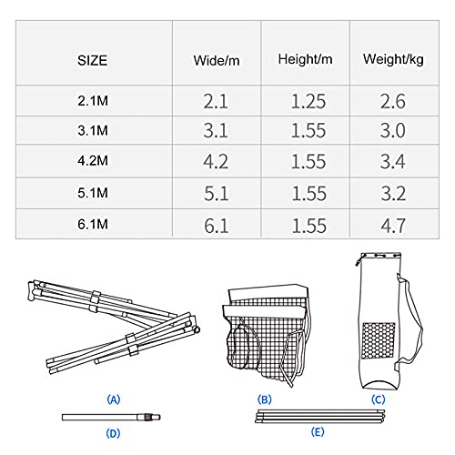 Ljings Volleyball & Badminton & Tennis Net, Portable Pickleball Net,Soccer,Easy Setup Nylon Sports Net with Poles,Fast Assembly,Adjustable Hight,2.1m