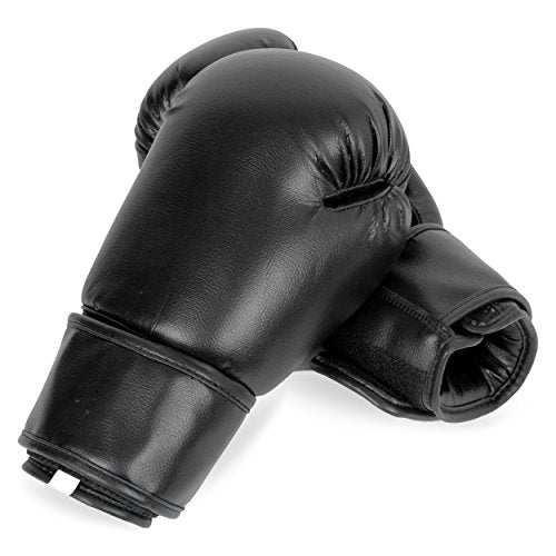Lions Classic Adult Unisex Boxing Gloves For MMA, Sparring, Punch Bag Training (Black, 10oz)
