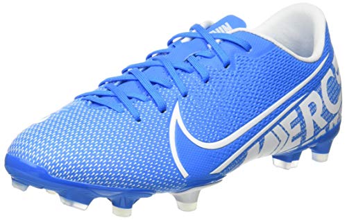 Nike Unisex Kids Jr Vapor 13 Academy Fg/Mg Football Boots, Multicolour Blue Heron White Obsidian 414, 3.5 UK X-Narrow