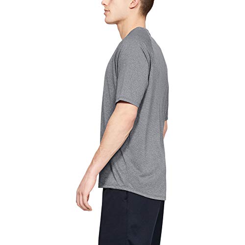 Under Armour UA Tech 2.0 SS Tee Novelty, Sports T-Shirt, Gym Clothes Men, Black (Pitch Gray/Black (012)), L