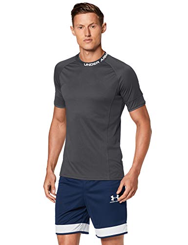 Under Armour Challenger III Training Top, Breathable Sport T Shirt, Sports Top Men, Black (Black/White (001)), L