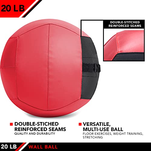 j/fit Wall Medicine Ball, Red/Black, 20 LB (20-0056)