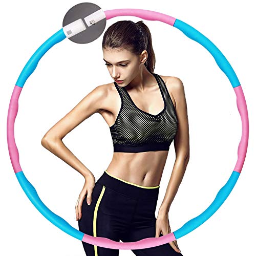 LUCKY CUP Exercise Fitness Hula Hoop For Weight Loss Easy to Spin Premium Quality with Soft Padding Weighted Hula Hoop for Adults Flexible Portable Fitness tool (Section 8a)